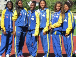 As meninas da delegação brasileira no Campeonato Mundial de Atletismo Escolar