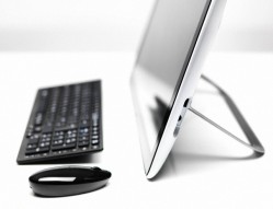 Desktop computer with mouse and keyboard