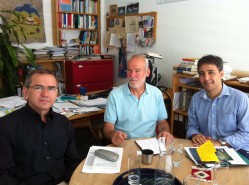 Professores José Maria e Chalfun com o professor de Berna  Andreas Kläy