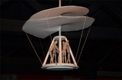 O helicóptero - de Leonardo da Vinci, maquete estará em exposição na UFLA. (imagem do MAST)