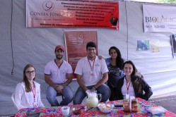Demonstração de projetos realizados em parceria com empresas - estudantes   do Consea Júnior em ação