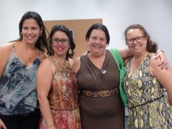 As professoras Flaviane Avela; Sayonara Ribeiro; Ivani Fazenda; Elaine Frade em evento na PUC-SP