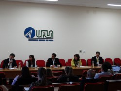 Diretor de Relações Internacionais da UFLA, professor Antônio Chalfun dá as boas vindas aos participantes