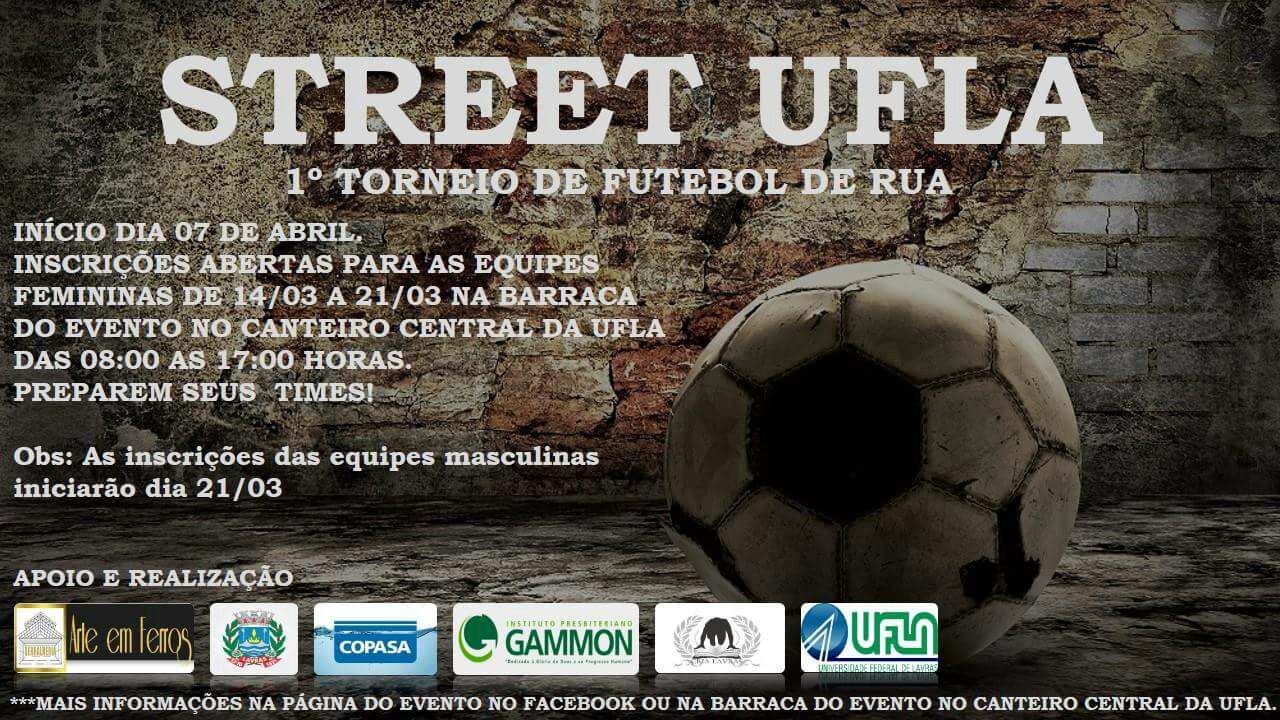 UFLA sediará o 1° Torneio de Futebol de Rua – inscrições abertas